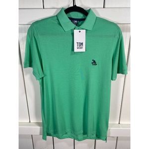New W/ Tags Tom & Teddy Men's 100% Pima Cotton Polo Shirt Green Medium